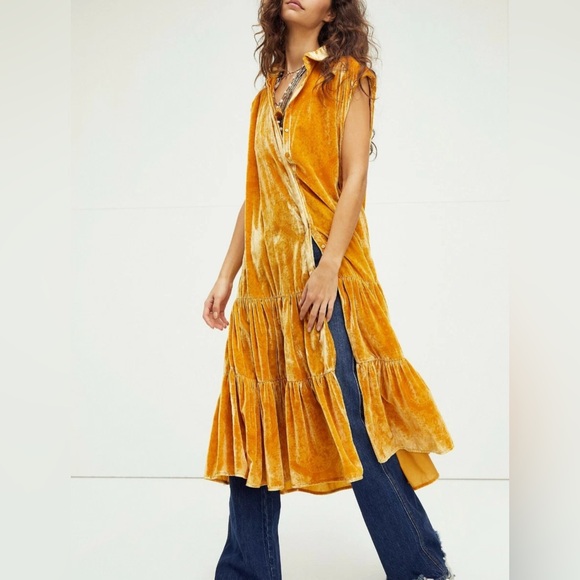 Free People Orange Velvet Midi Dress - Picture 5 of 5